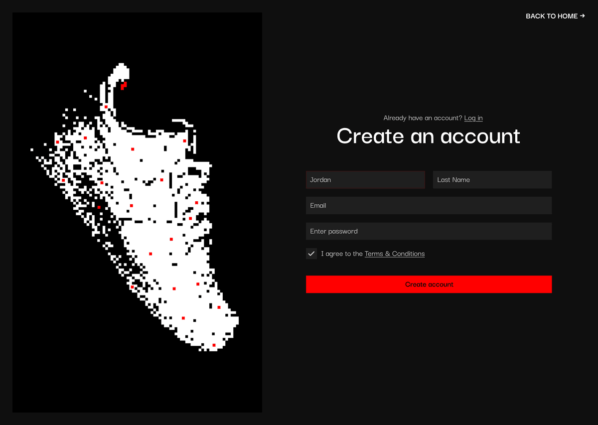 Redacted login screen